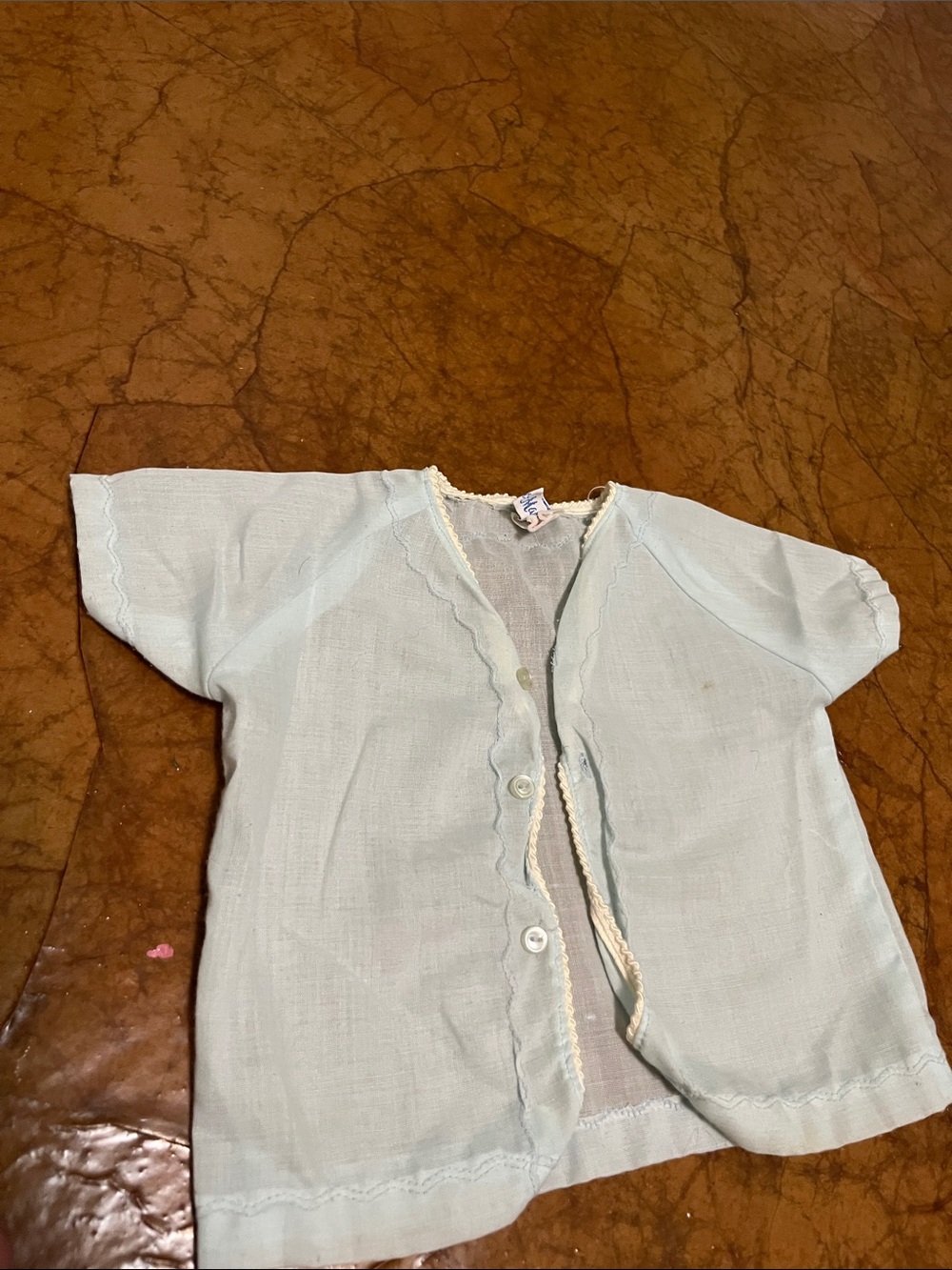 Vintage Neiman Marcus Light Blue Infant Diaper Shirt